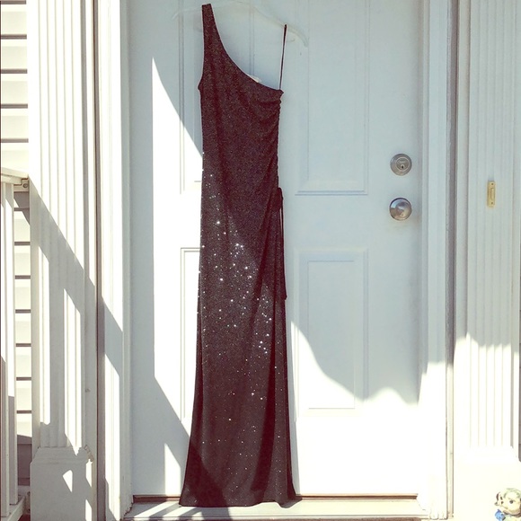 afortiori Dresses & Skirts - black ombré full length dress off the shoulder